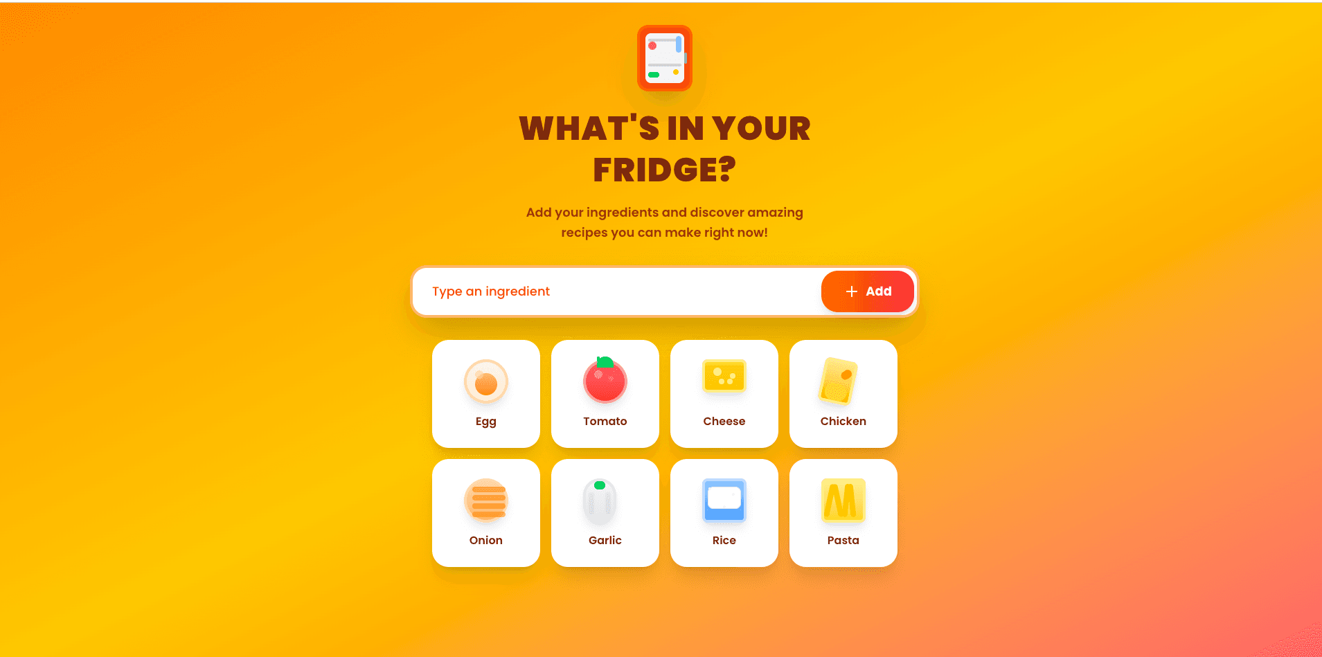 Whats in your fridge? (recipes app)
